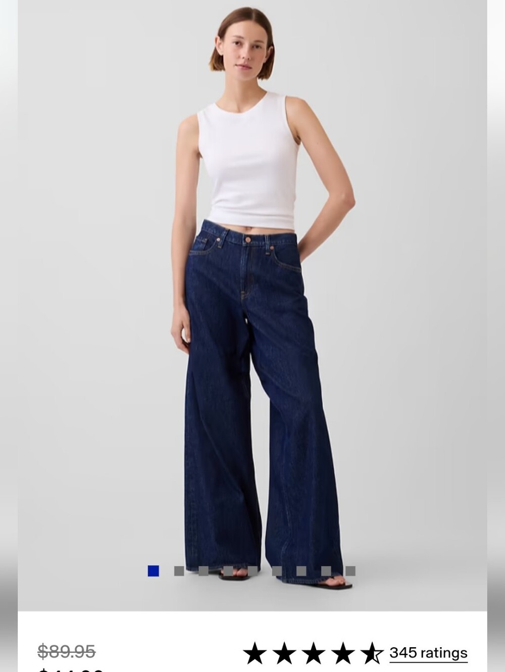 Low Slung Extra Baggy Jeans Wide Leg Dark Blue Jeans for Women